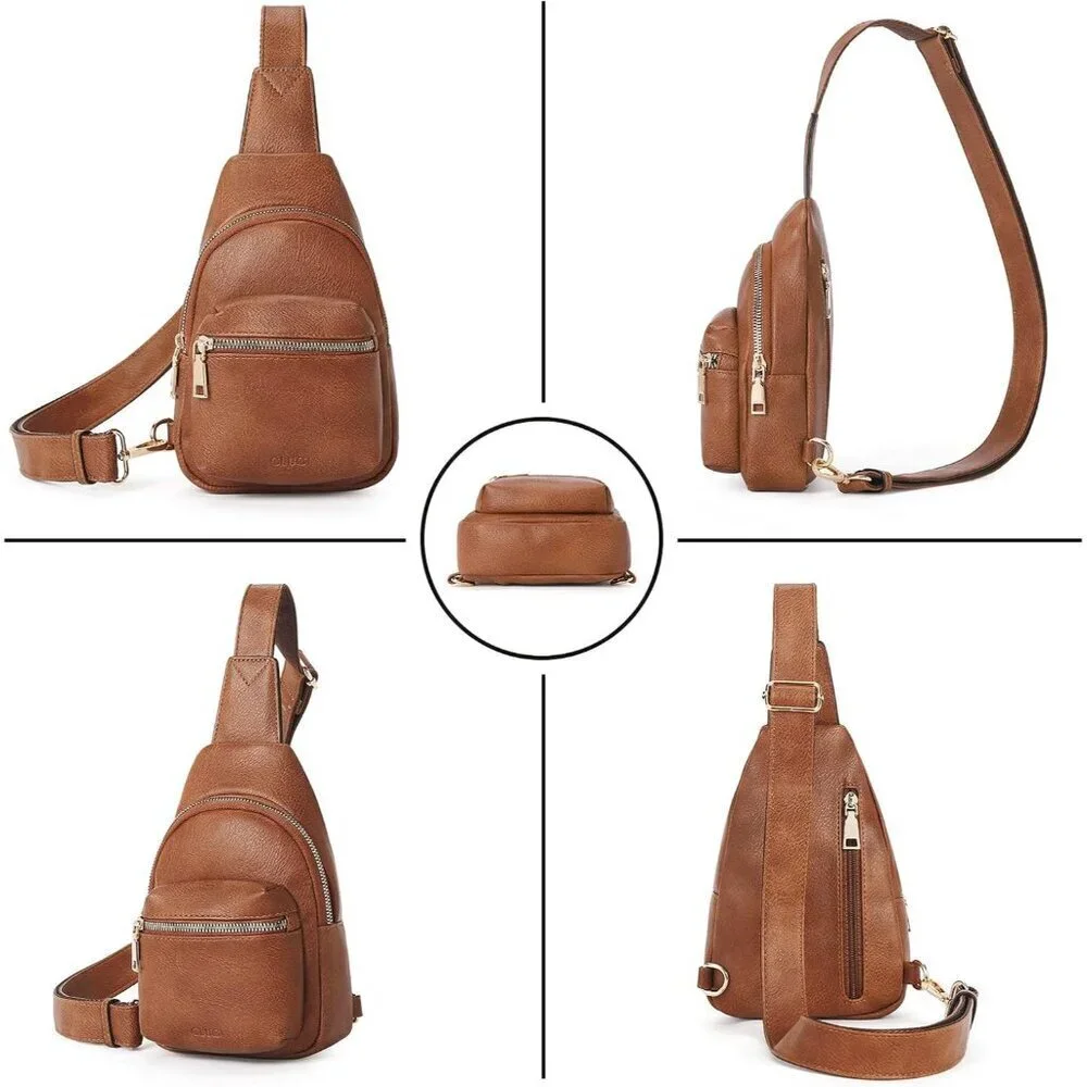 Women Small Faux Leather Crossbody Fanny Pack Pros for Travel ID